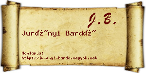 Jurányi Bardó névjegykártya